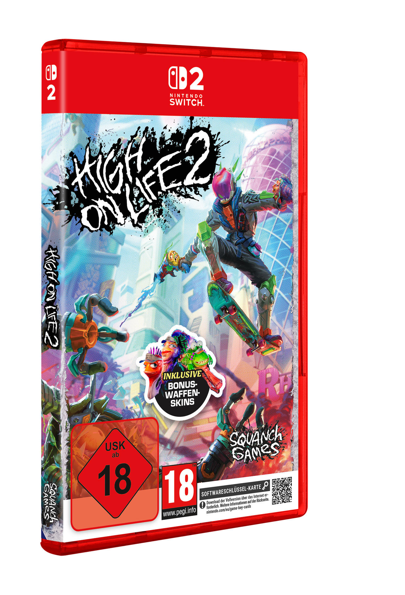 Nintendo Switch Spiel High On Life 2 mit bunter Cover-Grafik und Altersfreigabe 18.