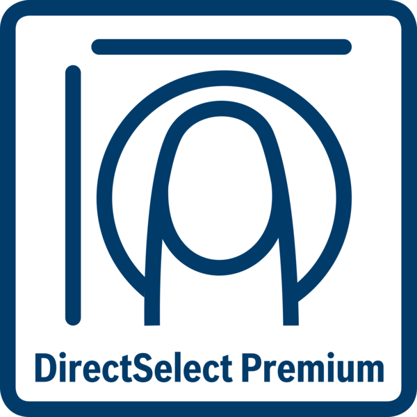 Logo: Beyaz sembollü mavi kare ve 'DirectSelect Premium' yazısı.