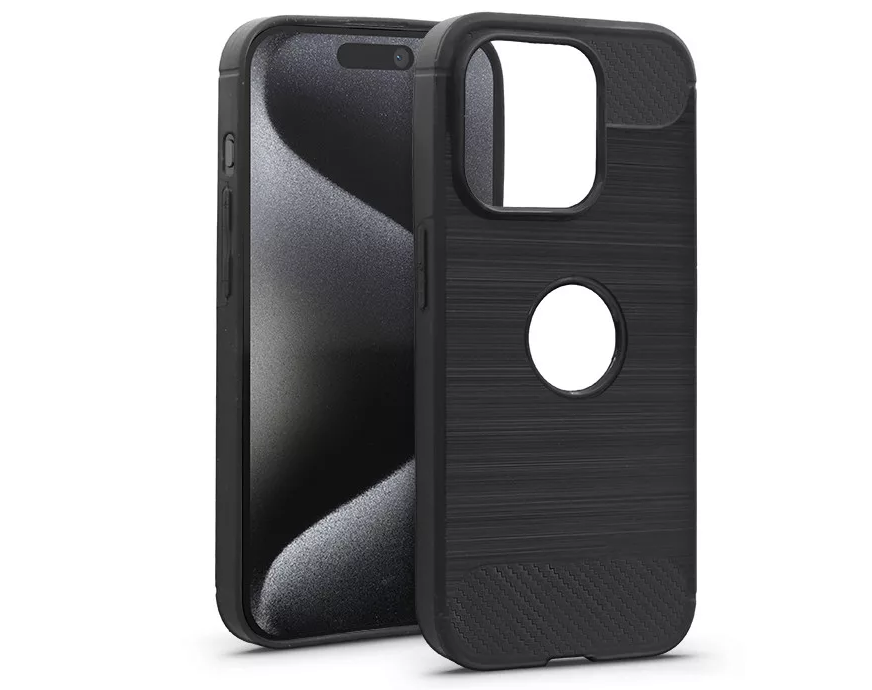 HAFFNER Apple iPhone 15 Pro Carbon szilikon tok, fekete (PT-6859)