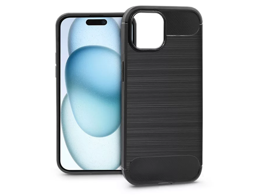 HAFFNER iPhone 15 Carbon szilikon tok, fekete (PT-6857)