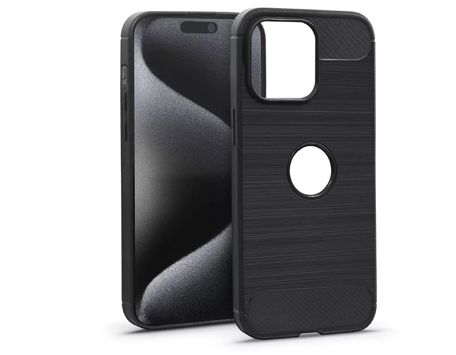 HAFFNER iPhone 15 Pro Max Carbon szilikon tok, fekete (HF212017)