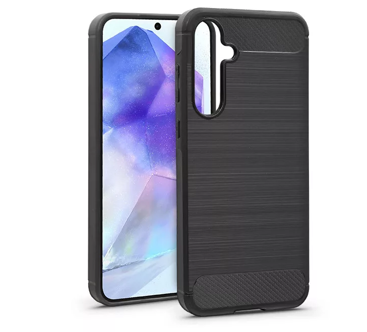 HAFFNER Samsung Galaxy A55 Carbon szilikon tok, fekete (HF272172)