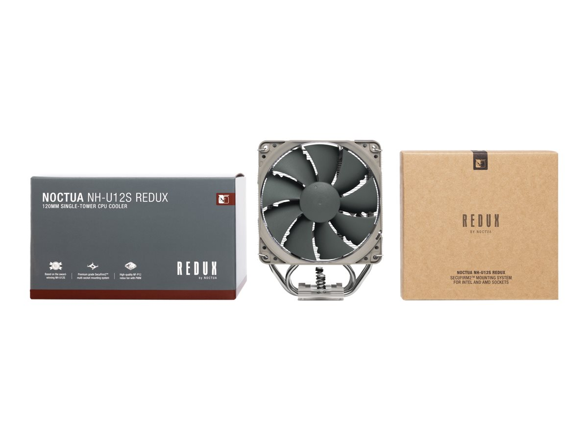 Noctua NH-U12S Redux CPU-Kühler mit Lüfter und Verpackung.