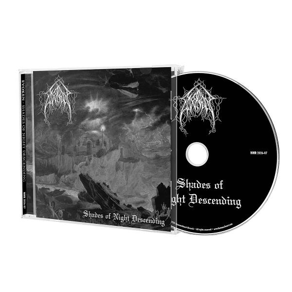 Ein CD-Case und eine CD mit="Shades of Night Descending"-Cover-Art.