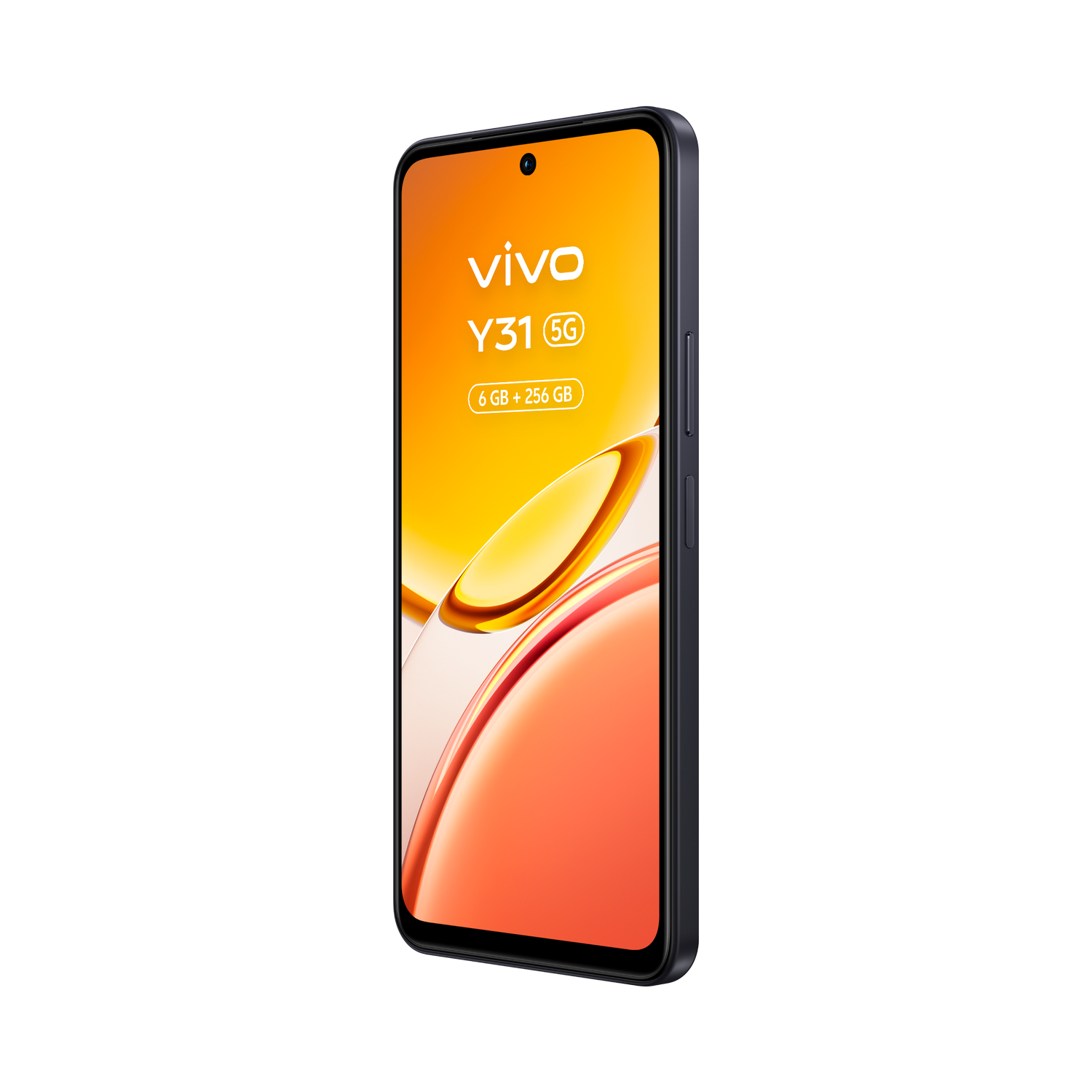 Smartphone Vivo Y31 5G con 6GB+256GB de almacenamiento sobre fondo gris.