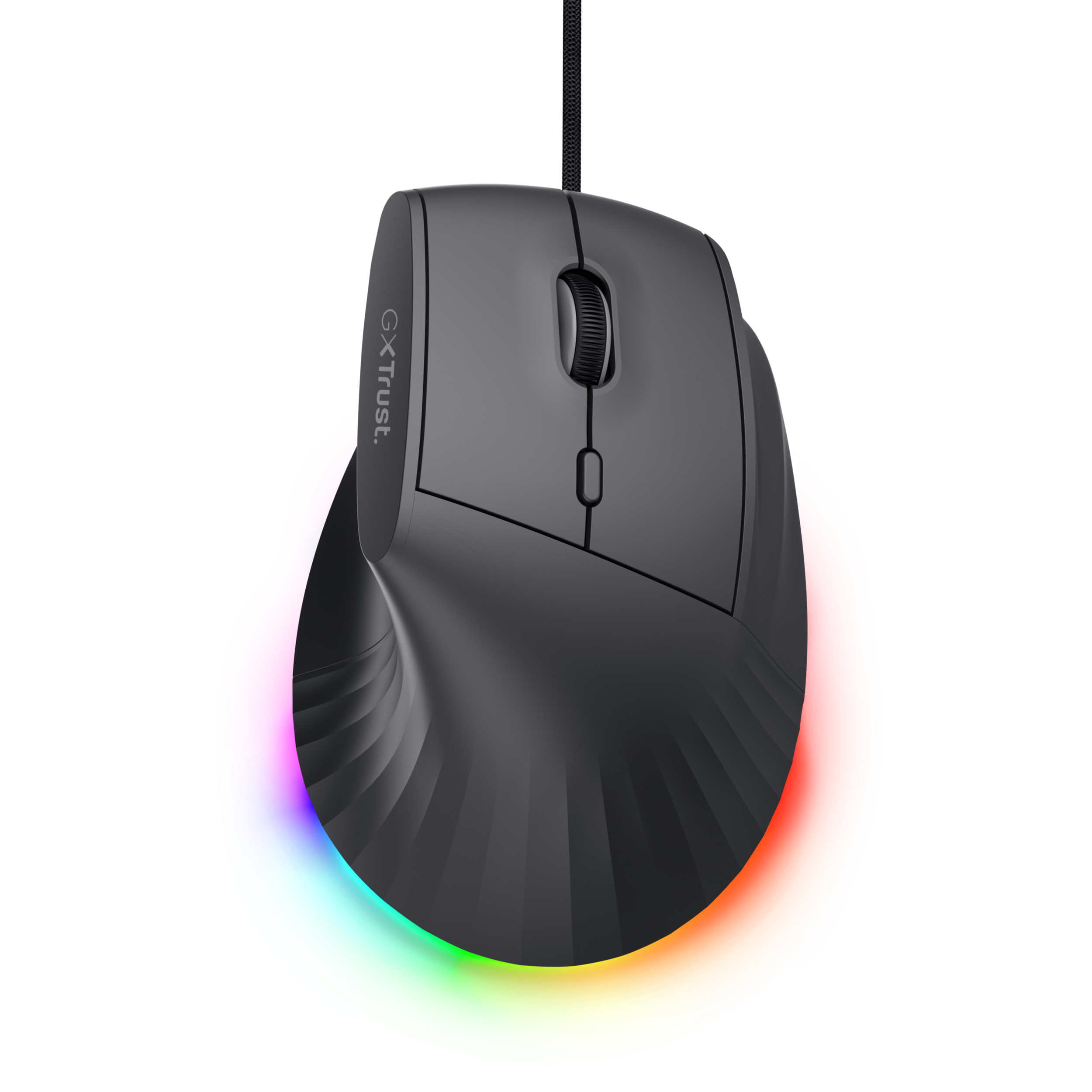 TRUST GXT 145 Rexxa ergonomikus vezetékes optikai egér, max 12800 dpi, 10 gomb, fekete (26024)