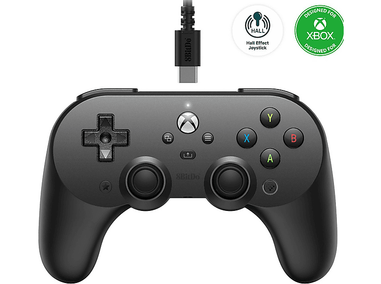 8BitDo Pro 2 wired Gaming Controller Schwarz für Xbox Series X, Xbox Series S, Xbox One, PC