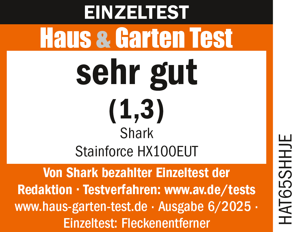 Testergebnis: 'sehr gut' (1,3) für Shark Stainforce HX100EUT.
