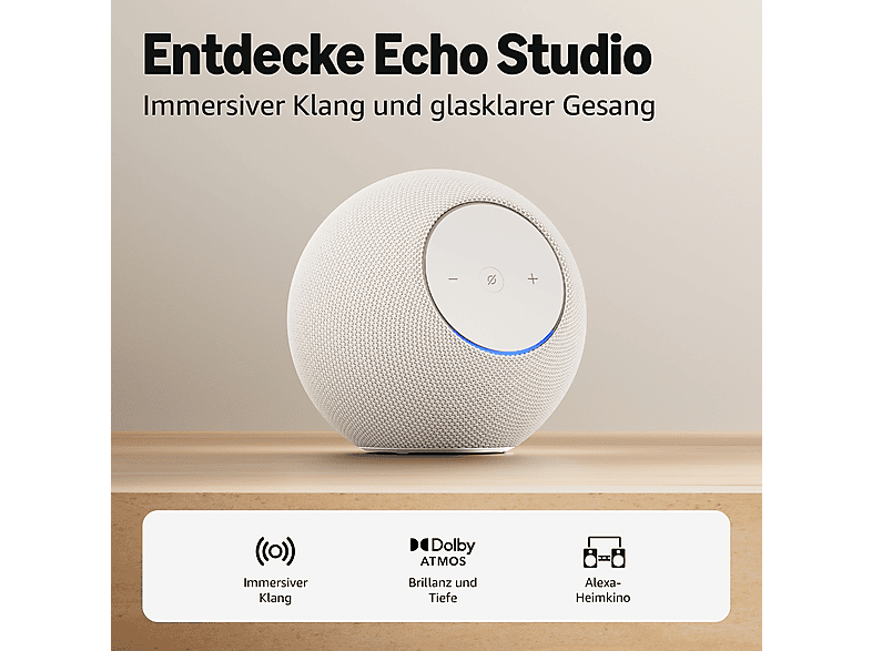 AMAZON Echo Studio (2025 release) Smart Speaker, Glacier White