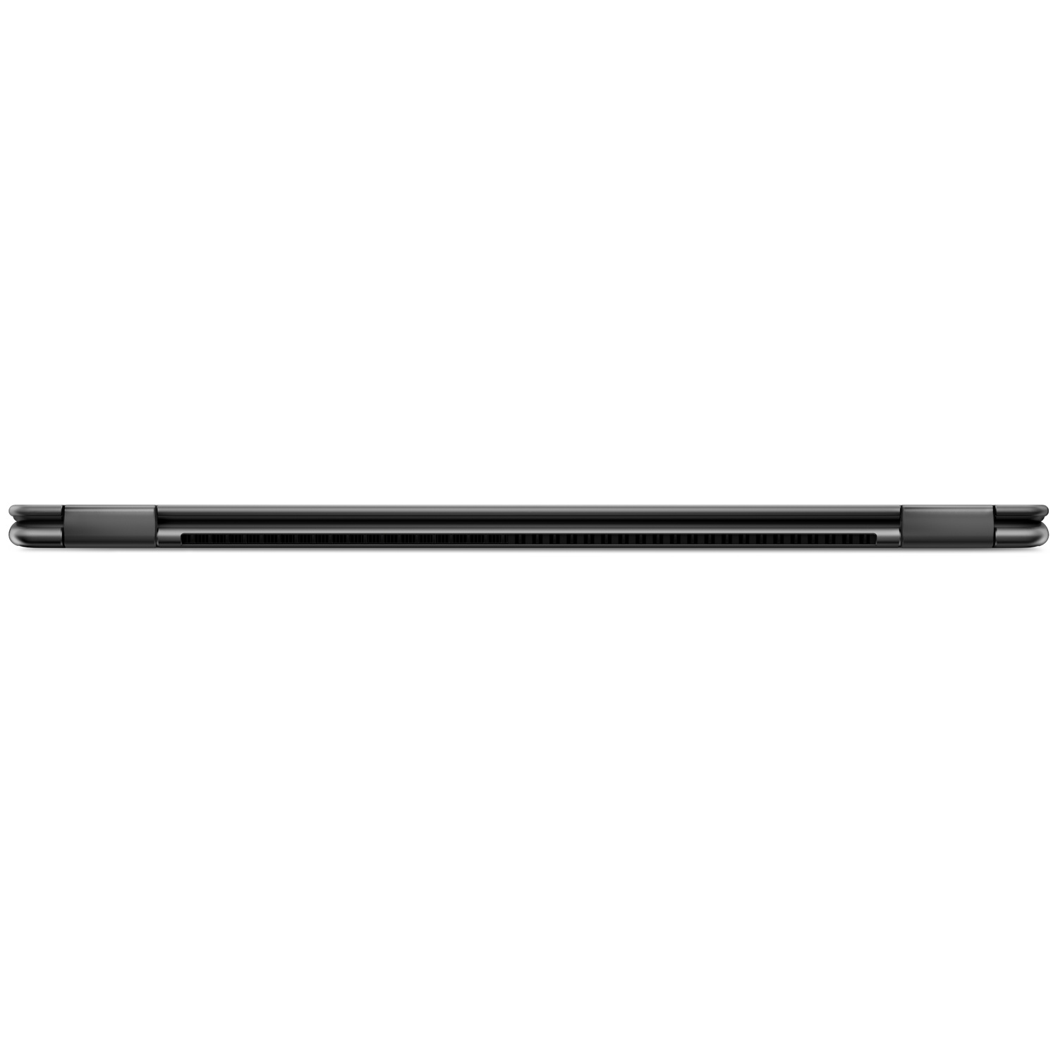 Top view of a closed laptop showing ventilation slots on the bottom edge.