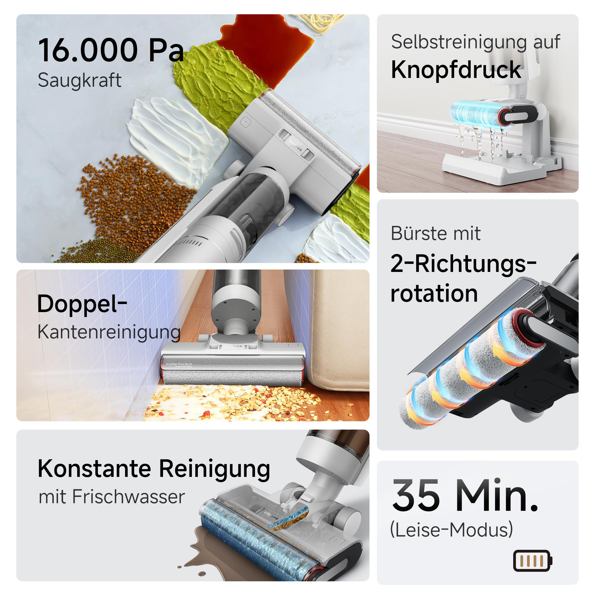 Ein Staubsauger mit verschiedenen Reinigungsmodi und langer Akkulaufzeit.