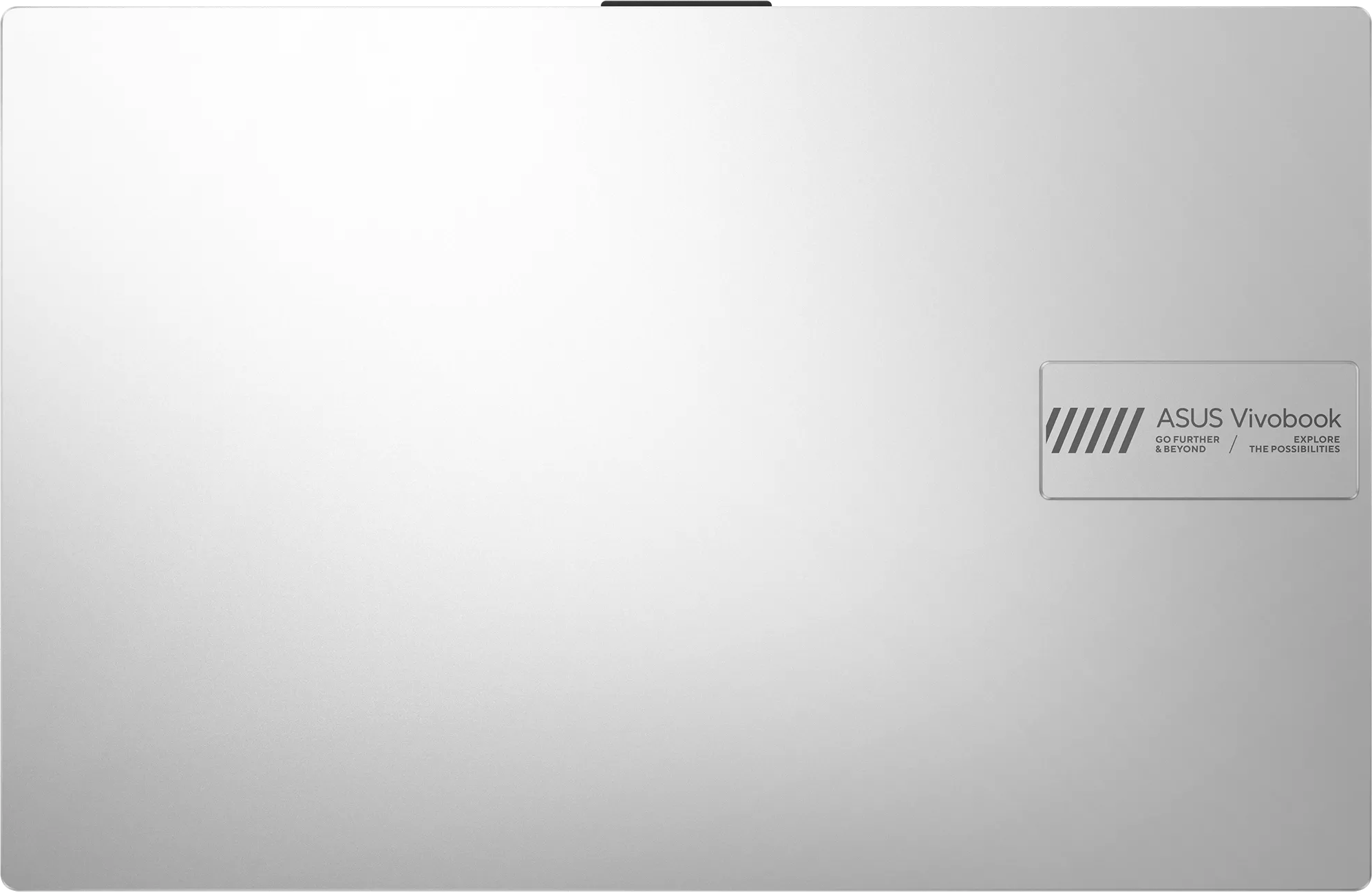 Ezüst ASUS Vivobook laptop logóval és szlogennel.
