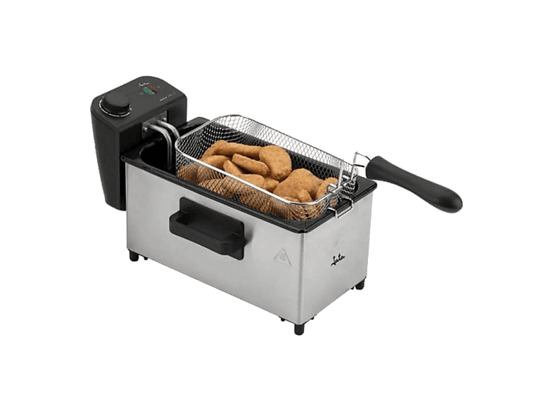 Freidora - Jata JEFR1678, 2000 W, 3L, Termostato Regulable, Sistema Cool Zone Antimezcla de Sabores, Acero inoxidable