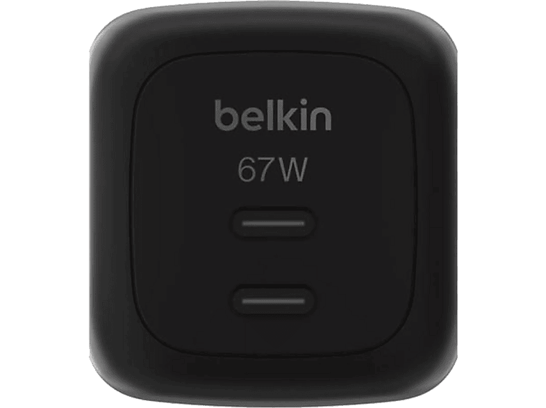 Belkin WCH020KQBK, Universal, 2x USB-C, 67W, Carga Rápida, Negro