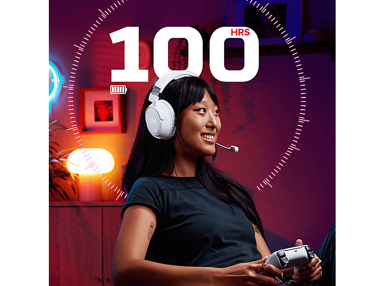 Auriculares gaming - HyperX Cloud Flight 2, Autonomía 150h, Diadema, Con micrófono, Negro – imagen 2