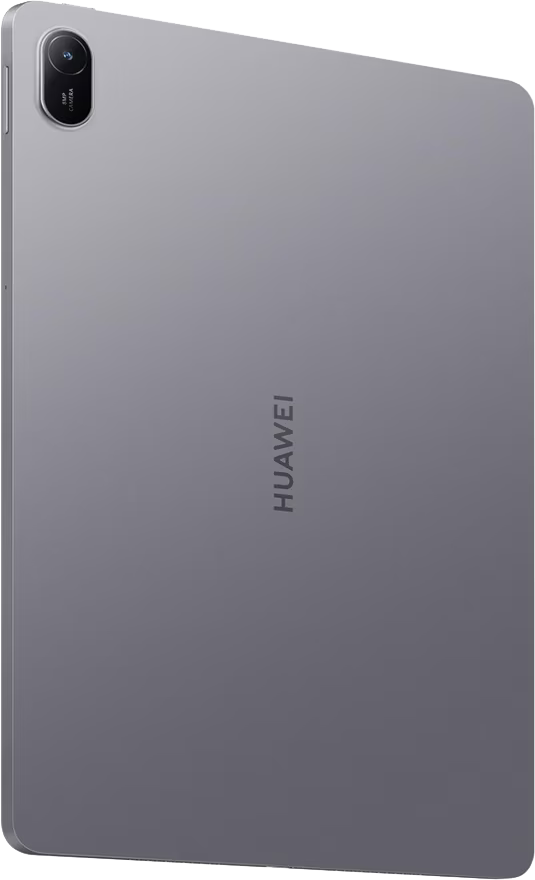 Szürke Huawei tablet 5MP kamerával a hátoldalon, függőleges nézet.