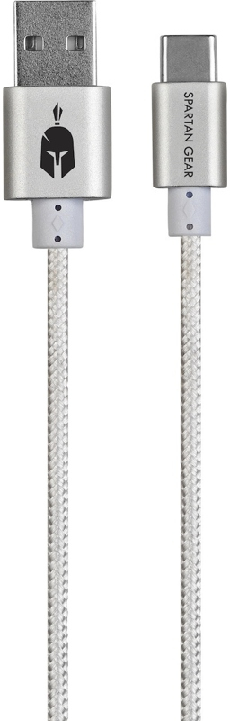 SPARTAN GEAR Kétoldalú USB 2.0 A - C kábel, 2 m, fehér