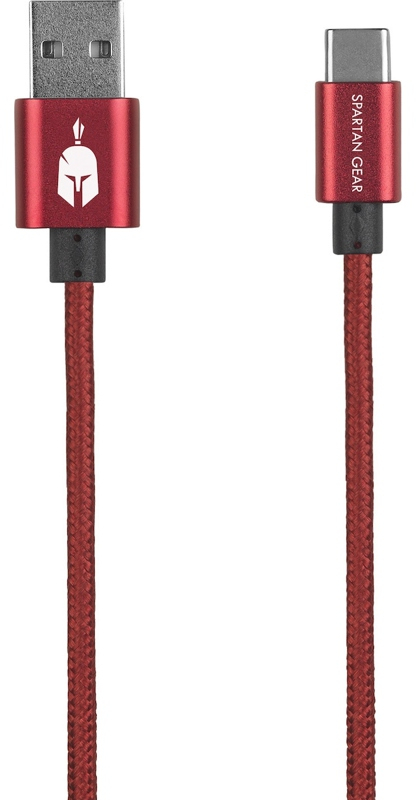 SPARTAN GEAR Kétoldalú USB 2.0 A - C kábel, 2 m, piros