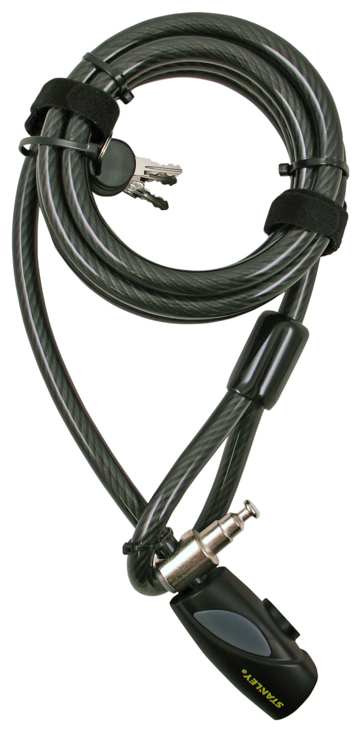 STANLEY Családi kulcskábeles kerékpár zár, 3 kulcsos, 2400 mm hosszúság (S741-163)