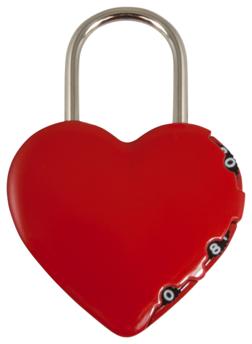 STANLEY Szív alakú lakat, 40 mm, számkombinációs, piros (S742-065)