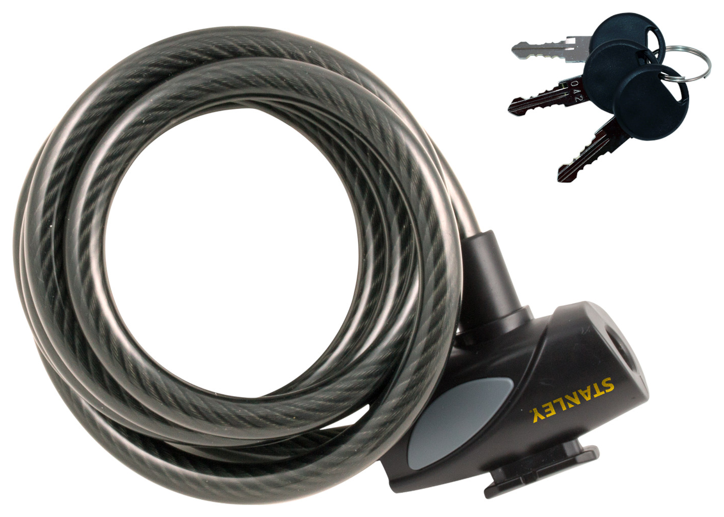STANLEY Kulcskábeles kerékpár zár, 3 kulcsos, 1800 mm hosszúság (S755-202)