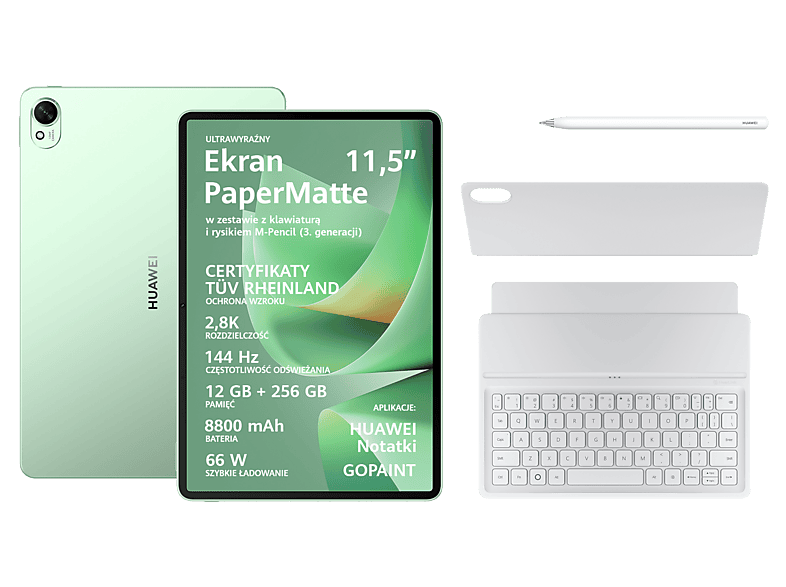 Tablet HUAWEI Matepad 11.5 S 2026 12/256 GB Wi-Fi Zielony + Klawiatura + Rysik