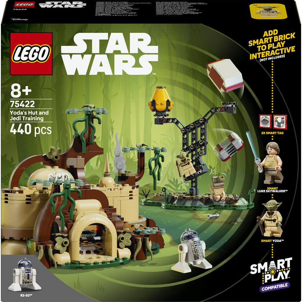 LEGO Star Wars Box für Yoda's Hütte und Jedi-Training Set, mit Yodas Hütte, Luke, Yoda und R2-D2 Figuren.