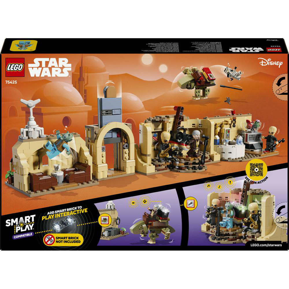 Lego Star Wars-Set mit Wüstenlandschaft, Figuren und Raumschiffen.