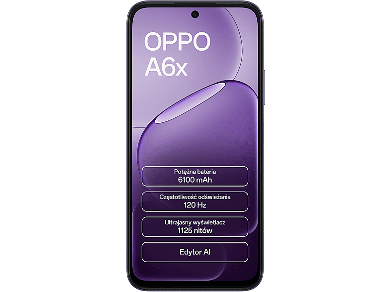 OPPO A6x 17,1 cm (6.75") Dual SIM Android 15 4G USB Type-C 4 GB 128 GB 6100 mAh Fioletowy – zdjęcie 2