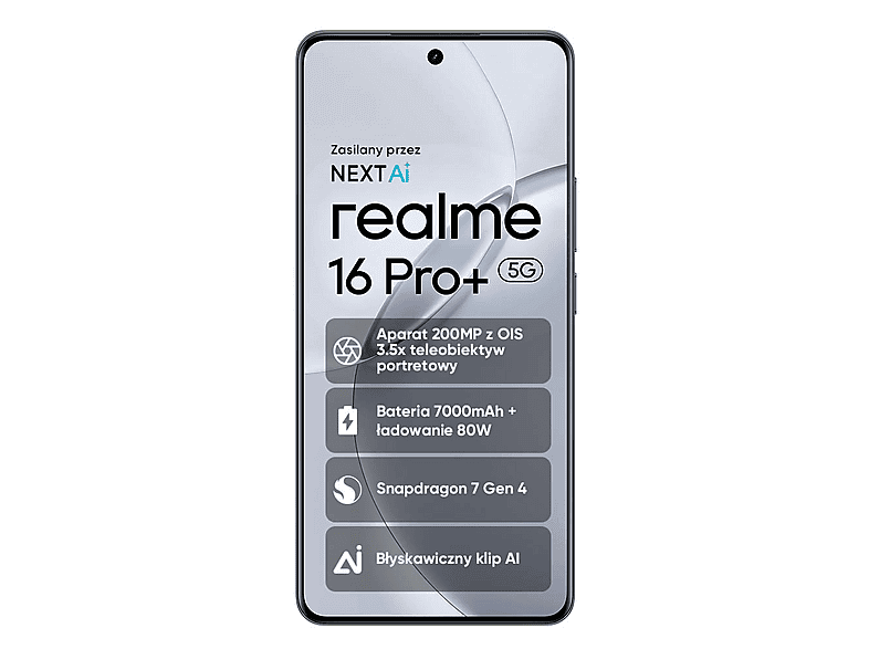 realme 16 Pro+ 5G 8/256GB 6,8" 144Hz 200Mpix Szary – zdjęcie 2