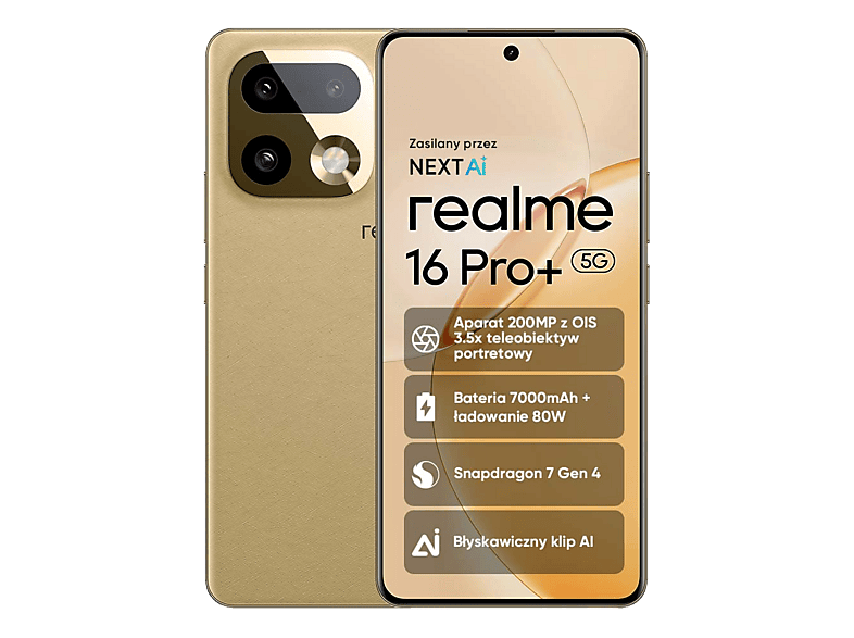 Smartfon REALME 16 Pro+ 5G 8 GB/ 256 GB Złoty