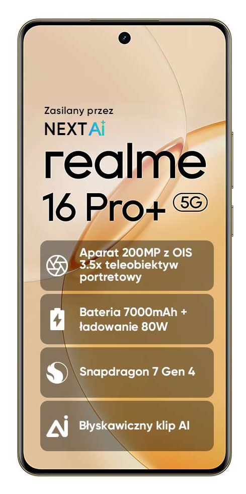 Realme 16 Pro+ 5G: Aparat 200MP, bateria 7000mAh, Snapdragon 7 Gen 4.