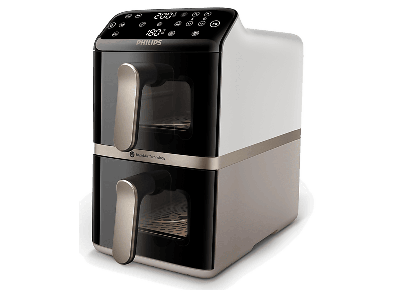 Frytkownica beztłuszczowa Air fryer PHILIPS Ovi Stacked Dual Basket Airfryer NA462/80 Czarny/jedwabisty biały/ jedwabisty beż/miedziany