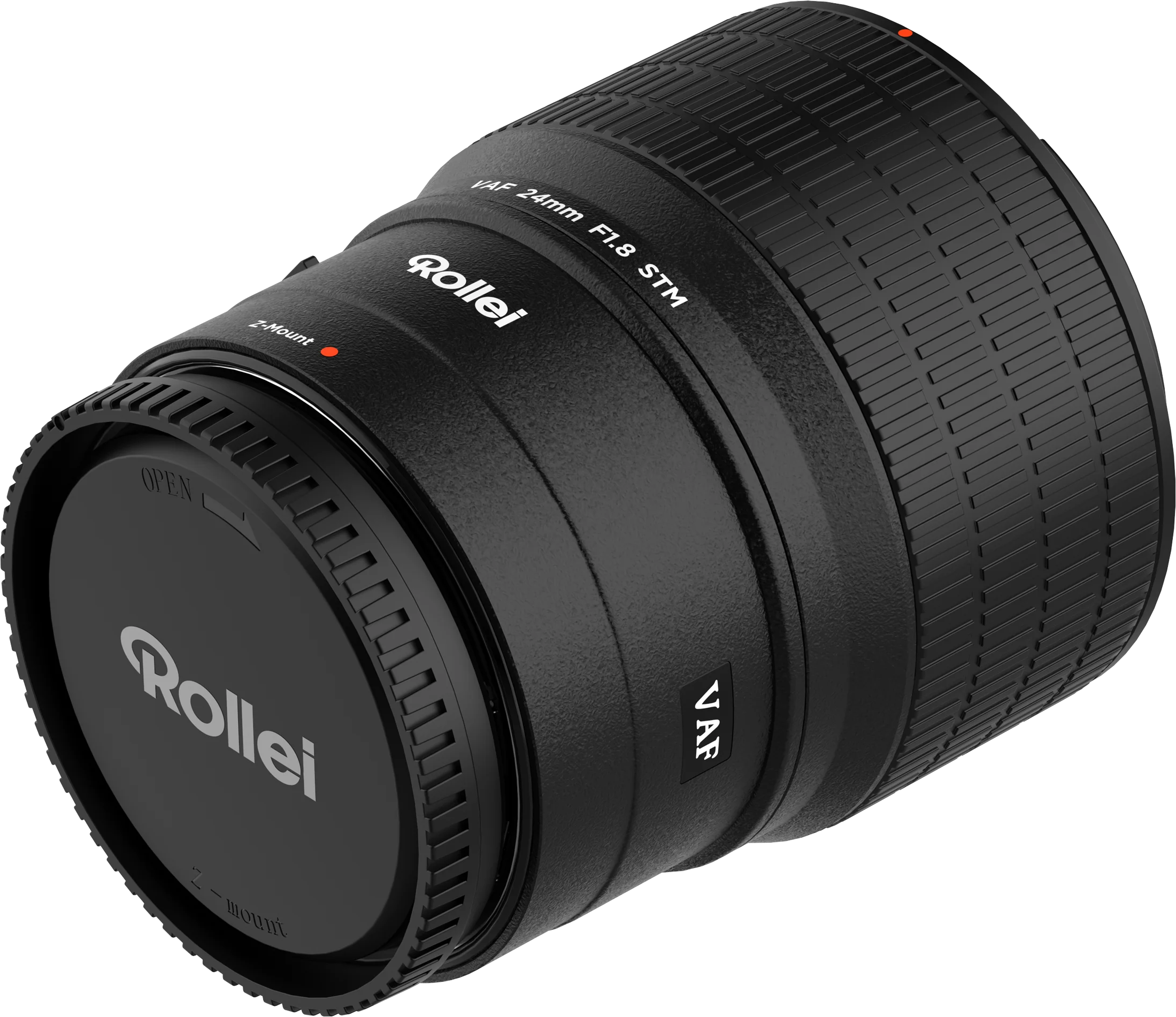 Rollei VAF 24mm F1.8 STM Objektiv mit Z-Mount und rotem Punkt.