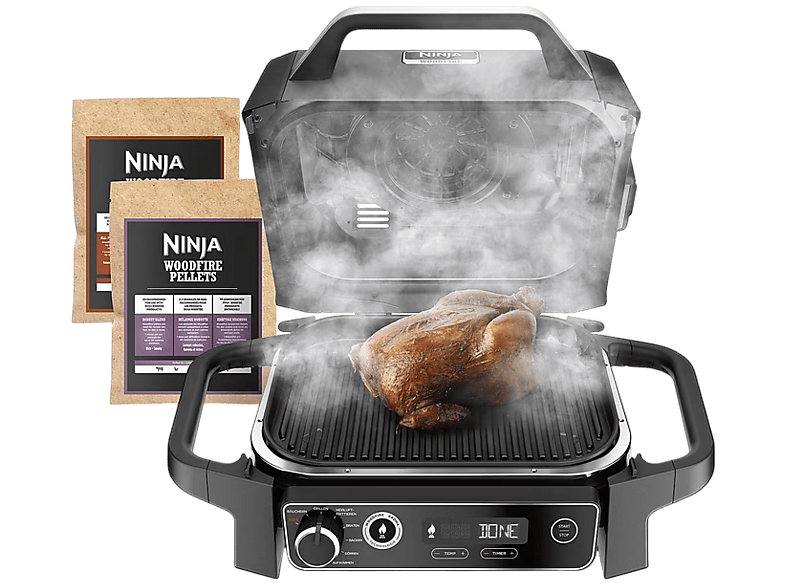 Ninja OT701DE Woodfire Outdoor Elektrogriill, Schwarz