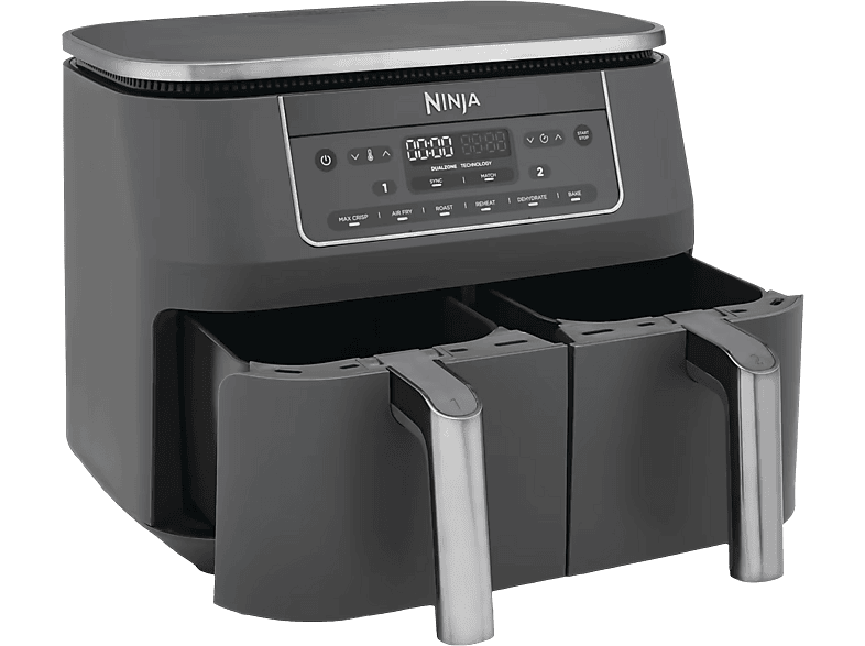 Ninja DZ300EU 7.6 l Heißluftfritteuse 7,6 l, 2470 Watt, Grau
