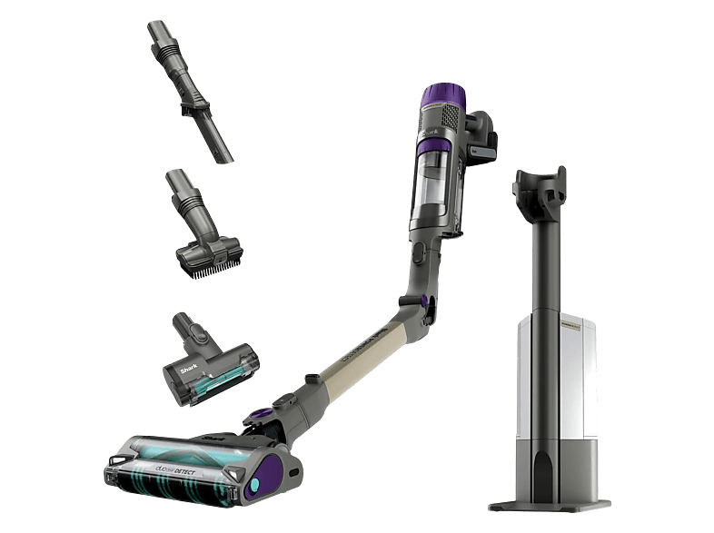 Shark IP3251EUT PowerDetect Clean & Empty Kabelloser Staubsauger (Akkulaufzeit: 70 min, Javagrau / Lila)