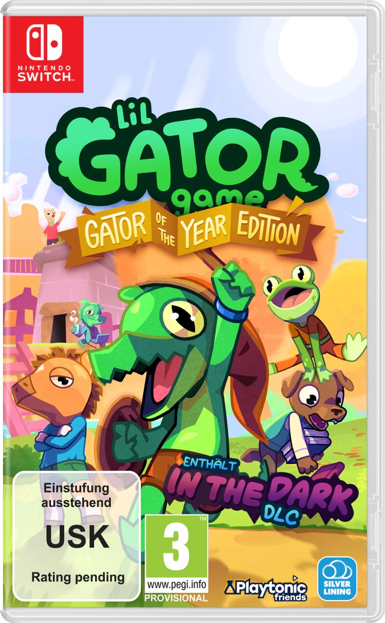 Das Cover zeigt Charaktere aus dem Spiel Lil Gator, darunter ein Krokodil, ein Frosch und ein Hund.