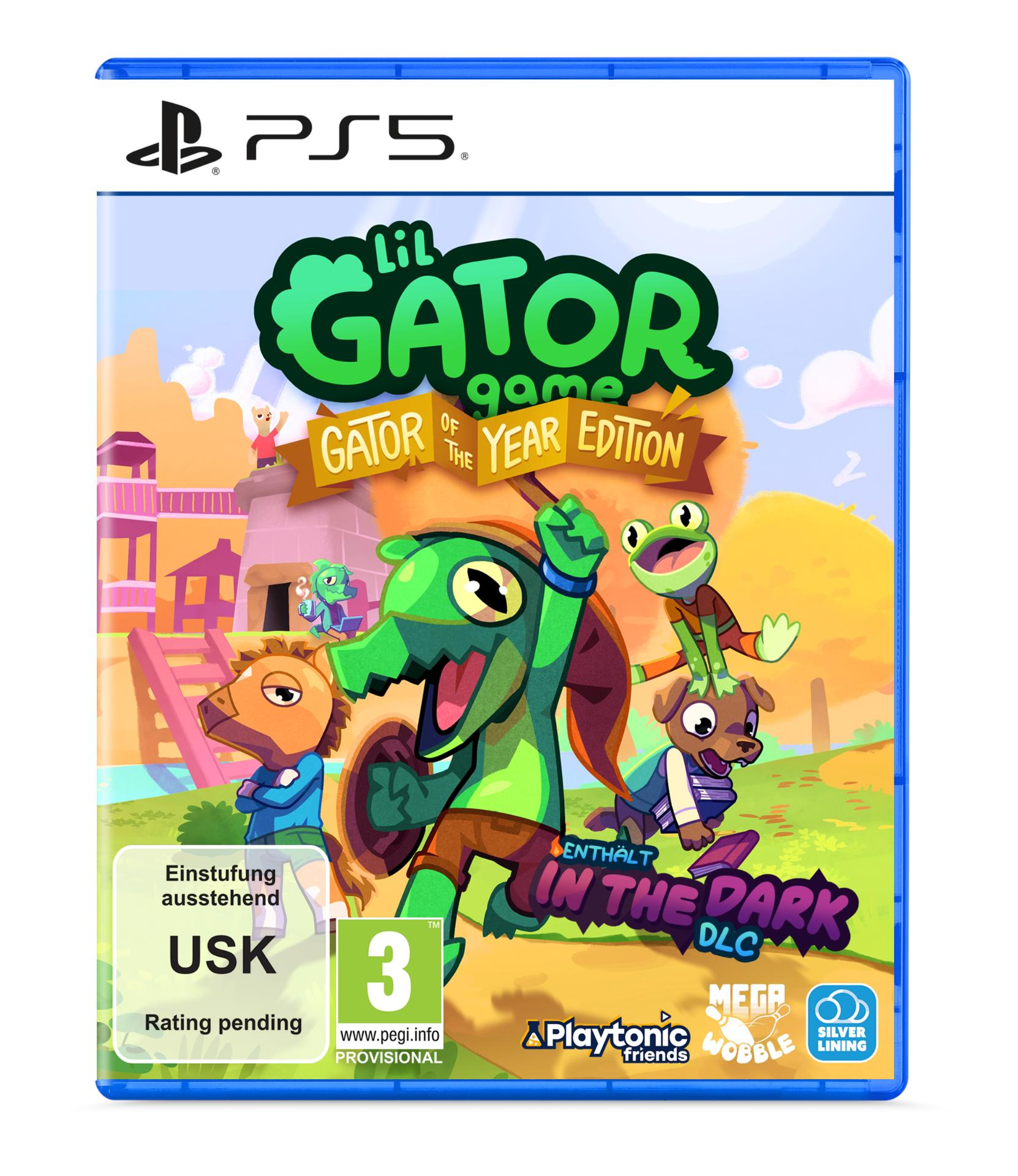 Das Cover von 'Lil Gator Game: Gator of the Year Edition' für PS5 mit bunten Charakteren.