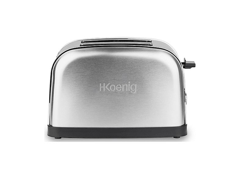 Tostapane H.KOENIG TOAS7, Potenza 850 W, Numero di fessure per tostare 2, Livelli tostatura 7 , Sistema sollevamento, Funzione scongelamento, Raccoglitore briciole, Argento