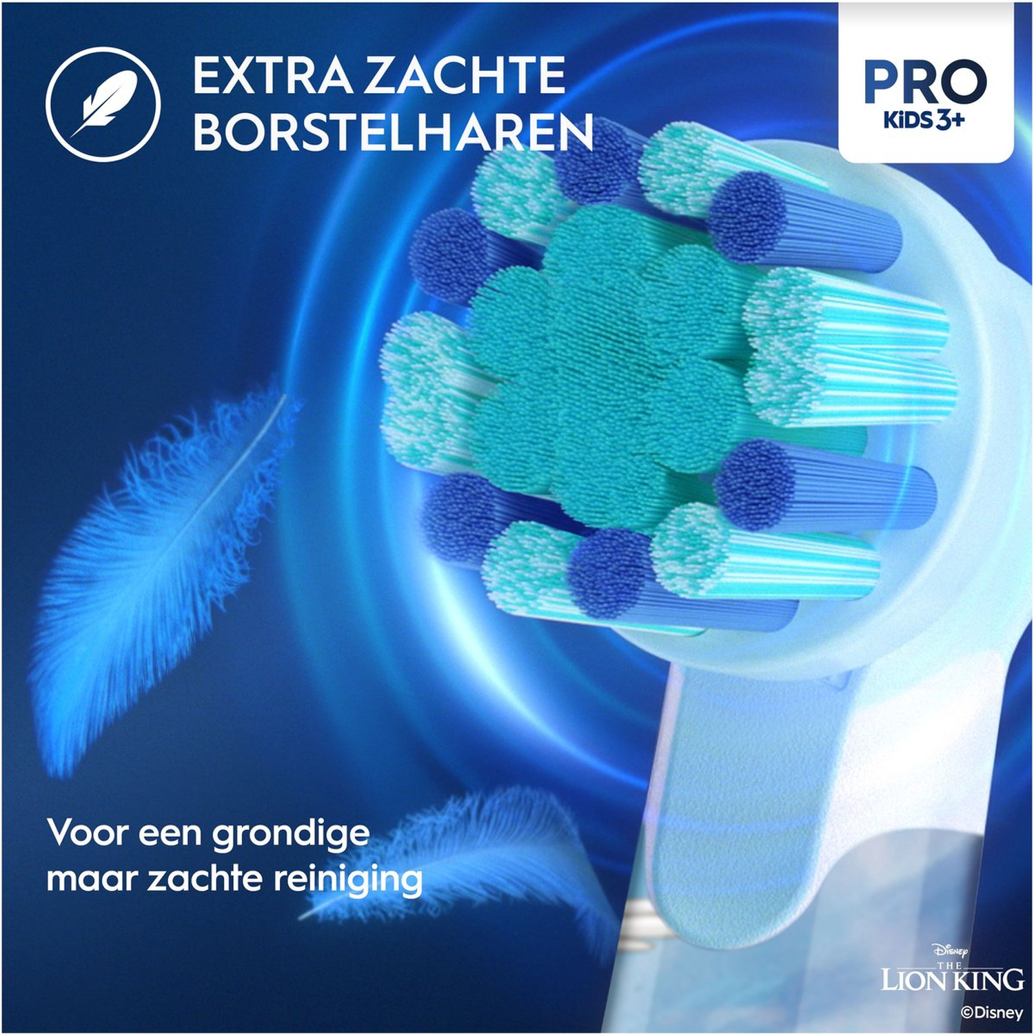 Elektrische tandenborstel met zachte borstels, blauw en turquoise. Voor kinderen.