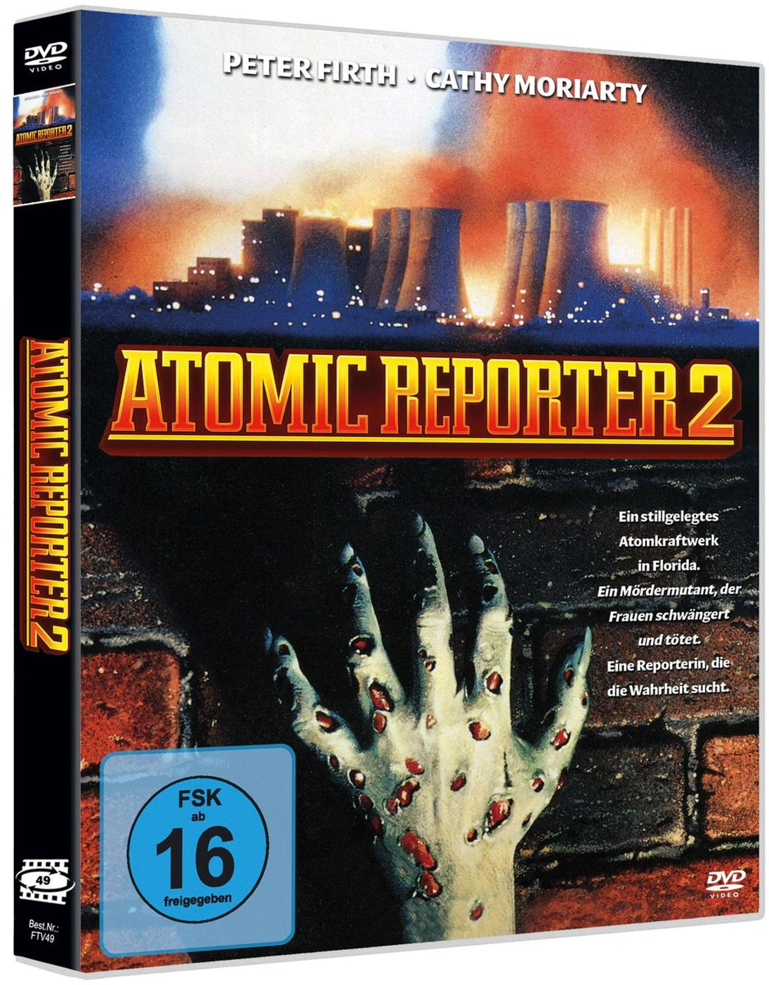 DVD-Hülle: Atomkraftwerk im Hintergrund, Monsterhand im Vordergrund.