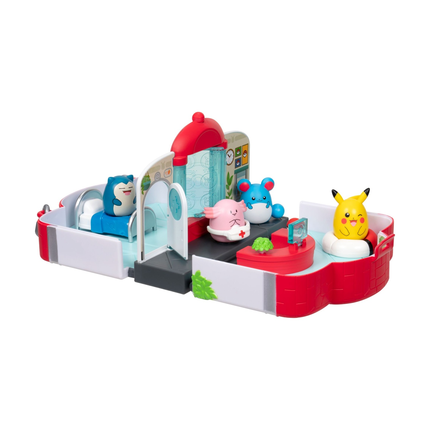 Un playset a tema Pokémon con figure di Snorlax, Azumarill, Clefairy e Pikachu.