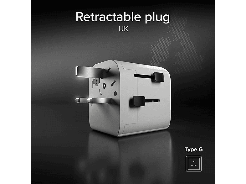 SBS 17211 Universal-Reiseadapter 2500 w mit internationalen Steckern für Großbritannien, Amerika und Asien — Foto 5 von 5