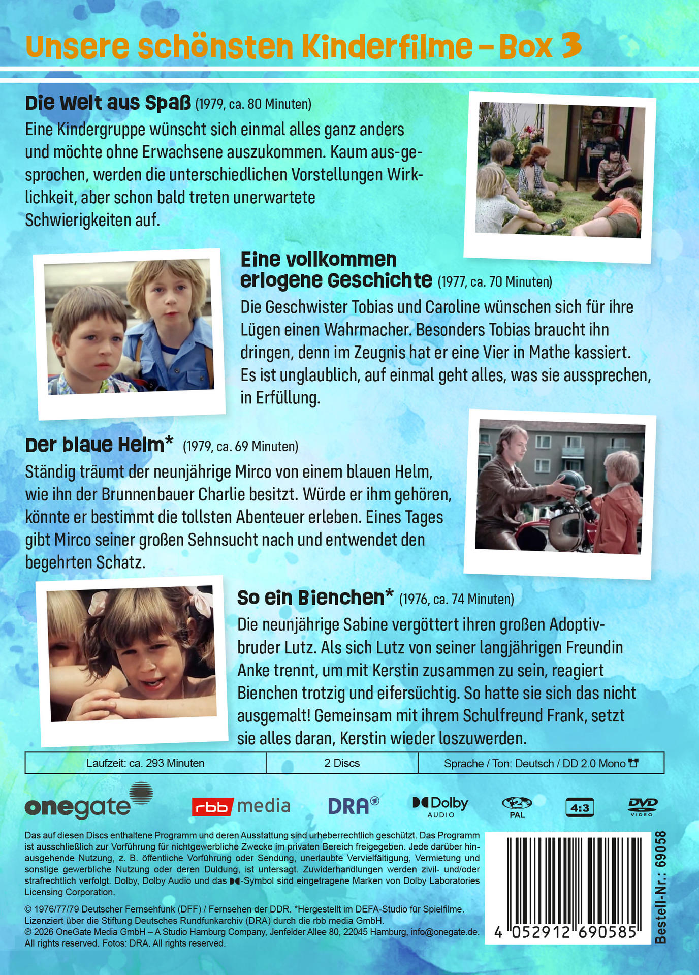 Cover der Kinderfilm-Box 3 mit Titeln und Filmszenen.