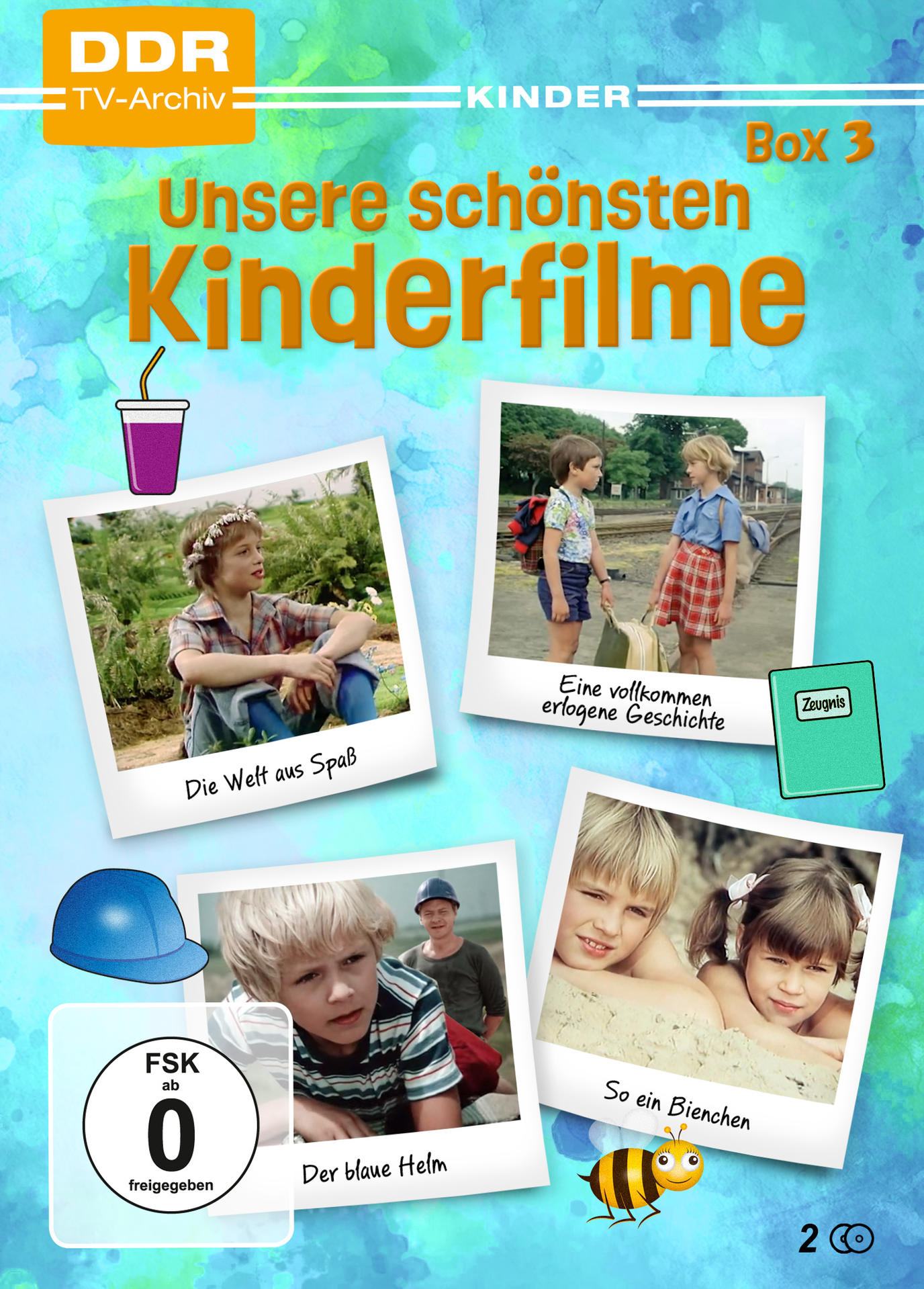 DVD-Cover für DDR Kinderfilme, Box 3, mit vier Bildausschnitten.