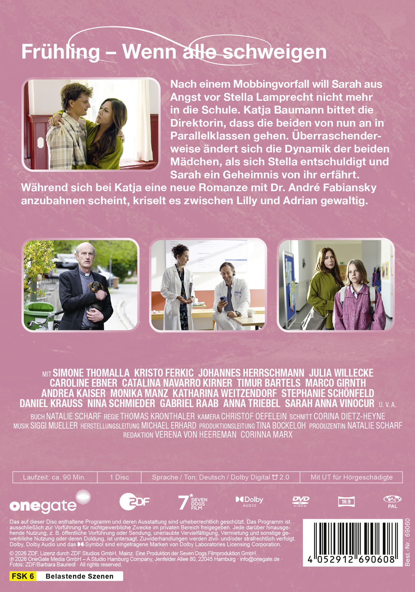 Filmplakat mit Titel 'Frühling - Wenn alle schweigen' und Szenenbildern.