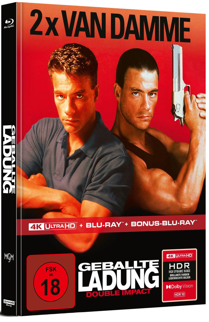 Jean-Claude Van Damme auf Blu-ray Cover, hält eine Pistole.