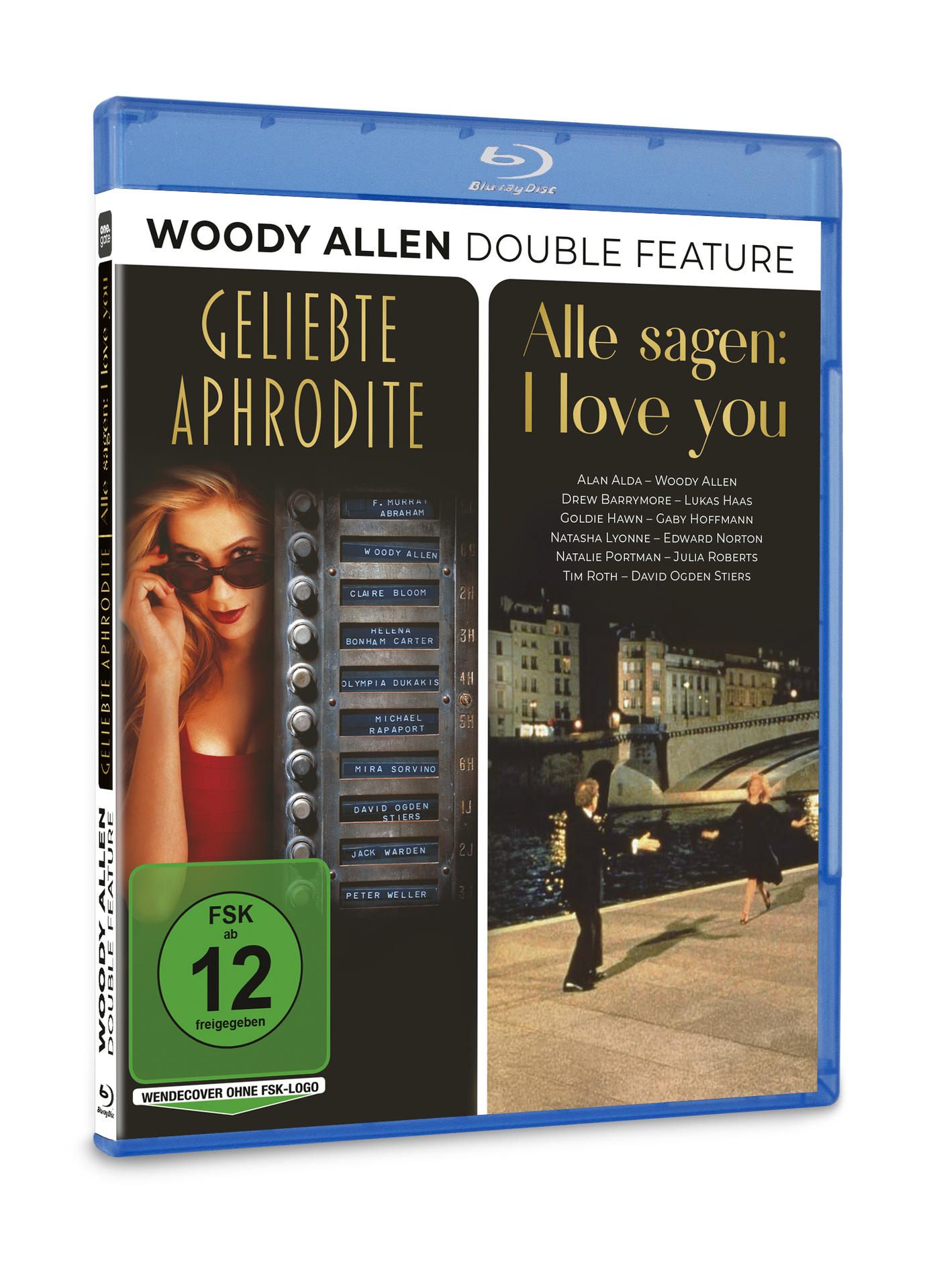 Blu-ray-Hülle mit zwei Woody Allen Filmen: Geliebte Aphrodite und Alle sagen: I love you.