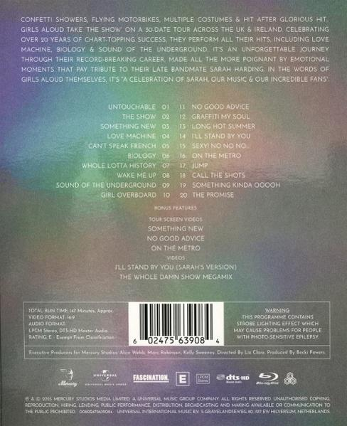 Rückseite einer Blu-ray-Hülle mit Songliste, Barcode und Warnhinweis.